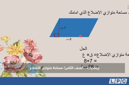 رياضيات –  الصف الثامن | مساحة متوازي الأضلاع